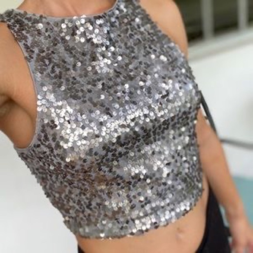 Sequin crop top